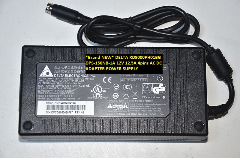 *Brand NEW* DELTA RD9000PH01BG DPS-150NB-1A 12V 12.5A 4pins AC DC ADAPTER POWER SUPPLY